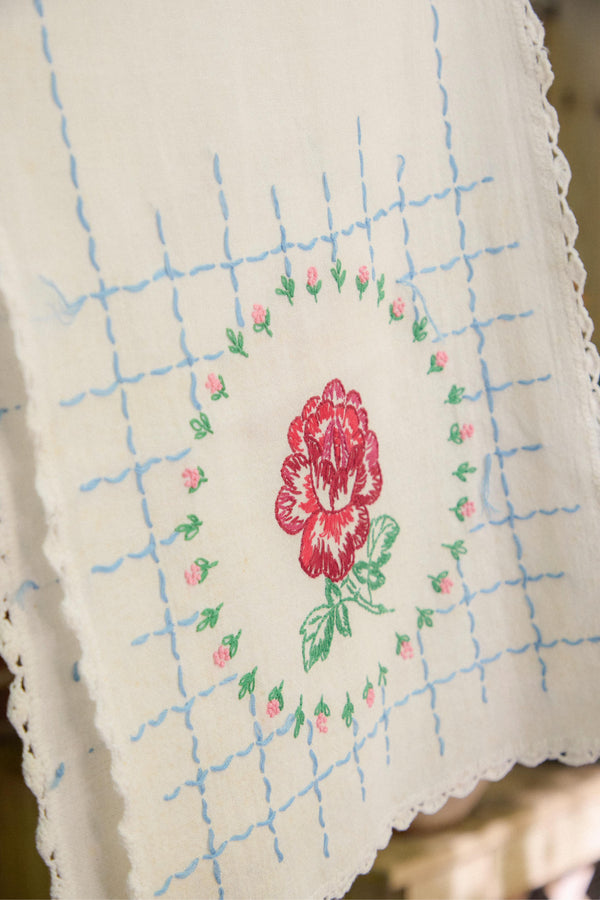 Rose Embroidered Tablerunner