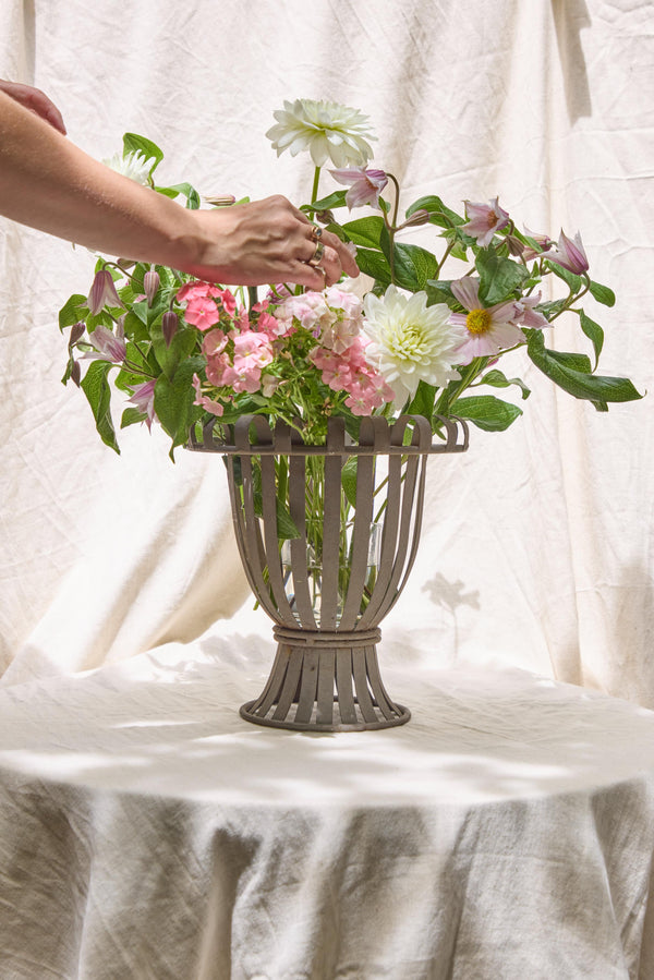 Curved Iron Urn Vase