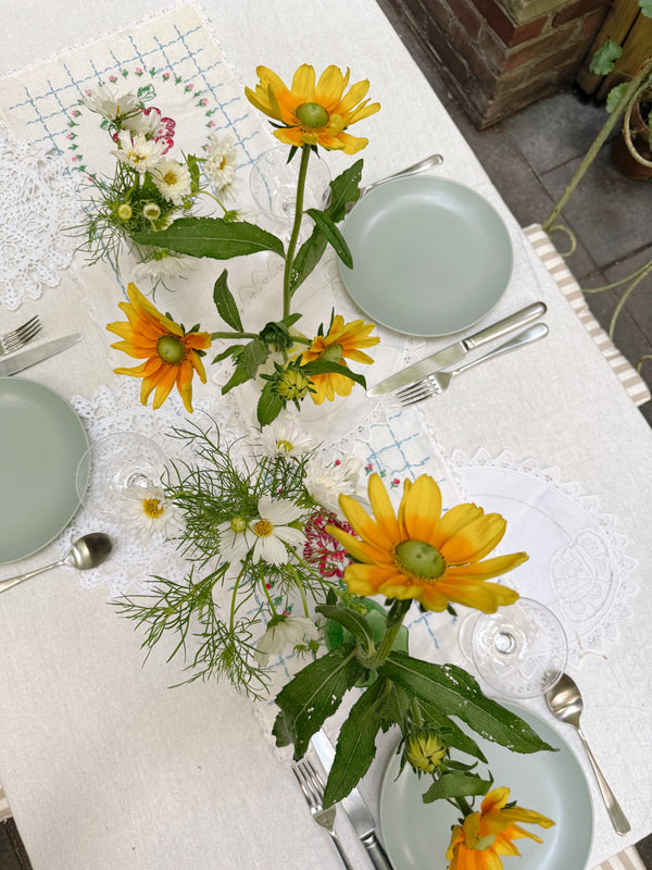 Linen Embroidered Doily